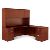 Ventnor L Shape Credenza Desk Office Suite with Hutch