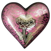 Pink Rose Heart Keepsake Urn