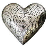 Silver Flower Heart Keepsake Urn