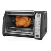 Six Slice Rotisserie Convection Toaster Oven in Black