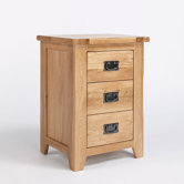 Westbury Reclaimed Oak 3 Drawer Bedside Table