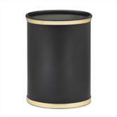 Sophisticates Waste Basket with 0.75" Band in Black
