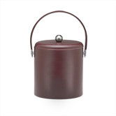 Soho 3 Qt Leatherette Ice Bucket with Chrome Lid in Claret