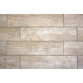 Handscraped Wood 6" x 36" Porcelain Tile in White