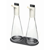 Flo Oil and Vinegar Drizzler Set in Black