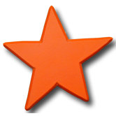 Star Drawer Knob in Bright Orange