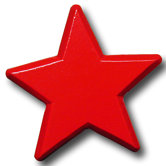 Star Drawer Knob in Primary Red