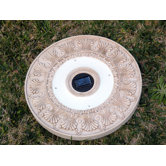 Solar Power Round Stepping Stone in White Wash (Set of 3)
