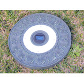 Solar Power Round Stepping Stone in Green Garden (Set of 3)