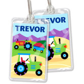 Trains, Planes and Trucks Personalized Name Tag Set