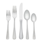 Ribbon Edge Frosted II Flatware 65 Piece Setting