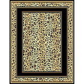 African Adventure Berber Leopard Skin Border Rug