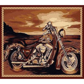 African Adventure Motor Cycle Novelty Rug