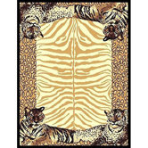 African Adventure Tiger Border Novelty Rug