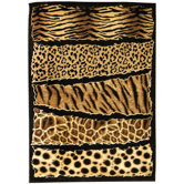 Skinz 71 Mixed Animal Skin Prints Horizontal Patchwork Design Rug