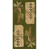 Oasis Palm Design Green Novelty Rug