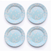 Blue Flora Salad Plate Set