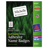 Ecofriendly Name Badge Labels, 400/Box