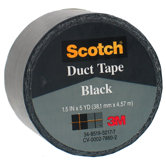 1.5" X 5 Yards Black Scotch&reg; Duct Tape 1005-BLK-1P