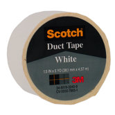 1.5" X 5 Yards White Scotch&reg; Duct Tape 1005-WHT-1P