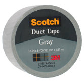 1.5" X 5 Yards Gray Scotch&reg; Duct Tape 1005-GRY-1P