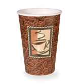 Polycoated Paper Cup, Hot, 16 oz., Java Design, Brown (1000 Per Order)