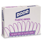 (100 per carton) Heavy Medium Weight Polystyrene Knifes in White