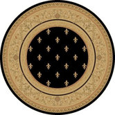 Charlemagne Fleur De Lys Black Rug