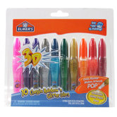 10 Count Washable 3D Glitter Paint Pen