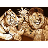 Zone Indian, Tiger and Lion Novelty Rug