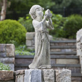 Child Holding Bird Statue