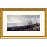 View of the Hudson Looking Across the Tappanzee  Gold Framed Print - Albert Bierstadt