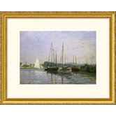 Boats: Regatta at Argenteuil c. 1872-73 Gold Framed Print - Claude Monet