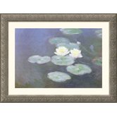 Nympheas Effet Du Soir (Water Lilies in the Evening) Silver Framed Print - Claude Monet