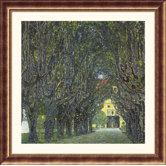 Allee im Park von Schloss Kammer Bronze Framed Print - Gustav Klimt