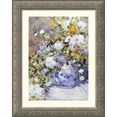 Vase de Fleur Silver Framed Print - Pierre Auguste Renoir