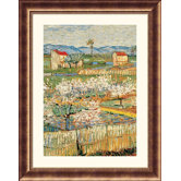 Pechers En Fleurs (Peach trees) Bronze Framed Print - Vincent van Gogh