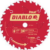 6-1/2" 24T Diablo Circular Saw Framing Blade D0624A