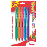 5 Count Assorted Colors Wow! Retractable Ball Point