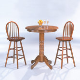 McCoy Bar Table with Arrow Back Bar Stool in Oak