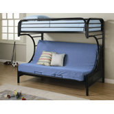 Fall Creek Twin over Futon Bunk Bed with Built-In Ladder