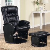 Vanceboro Faux Leather Recliner and Ottoman