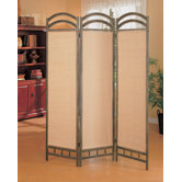 Oakville Three Panel Folding Screen in Antique Gold