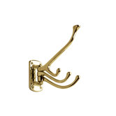 4 Hook Swivel Wardrobe Hanger in Polished Brass