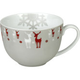 Winter Splendor 22 oz. Reindeer Caf&eacute; au Lait Cup (Set of 2)