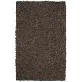 Pelle Leather Dark Brown Rug