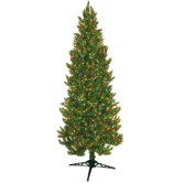 Slim Spruce Prelit Christmas Tree with 450 Multicolored Lights