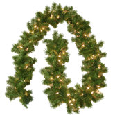 Prelit Evergreen Branch Garland with 100 Clear Indoor/Outdoor Lights