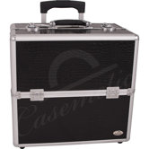 Crocodile Print Rolling Makeup Case with Removable Handle and Dividers