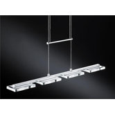 LED Pendelleuchte h&ouml;henverstellbar "Interio" in Ultra-Wei&szlig; / Chrom